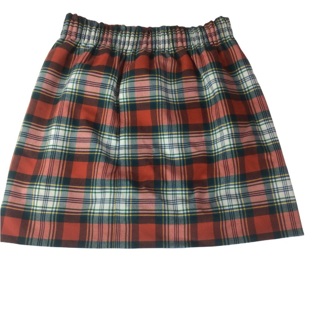 J. Crew Women's Lined Skirt Red Tartan schoolgirl Holidays size 2 wool EUC